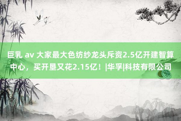 巨乳 av 大家最大色纺纱龙头斥资2.5亿开建智算中心，买开垦又花2.15亿！|华孚|科技有限公司